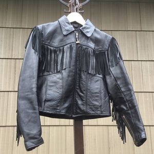 Vintage Schott leather fringed jacket